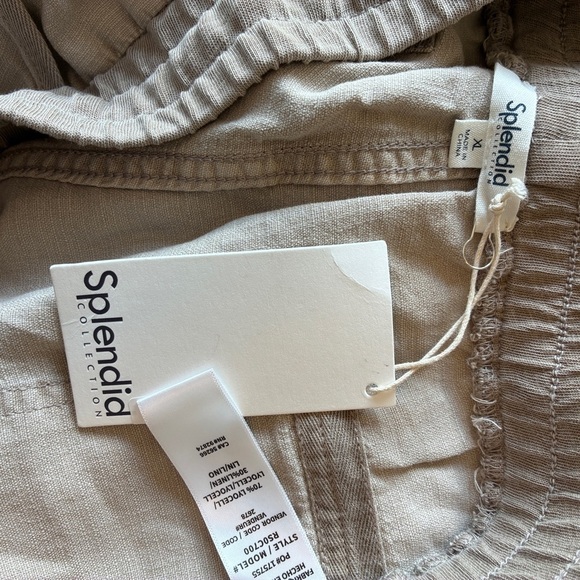 Splendid Lakeside Linen Blend Jogger In The Color Fawn Tan Beige Size XL - Picture 9 of 12